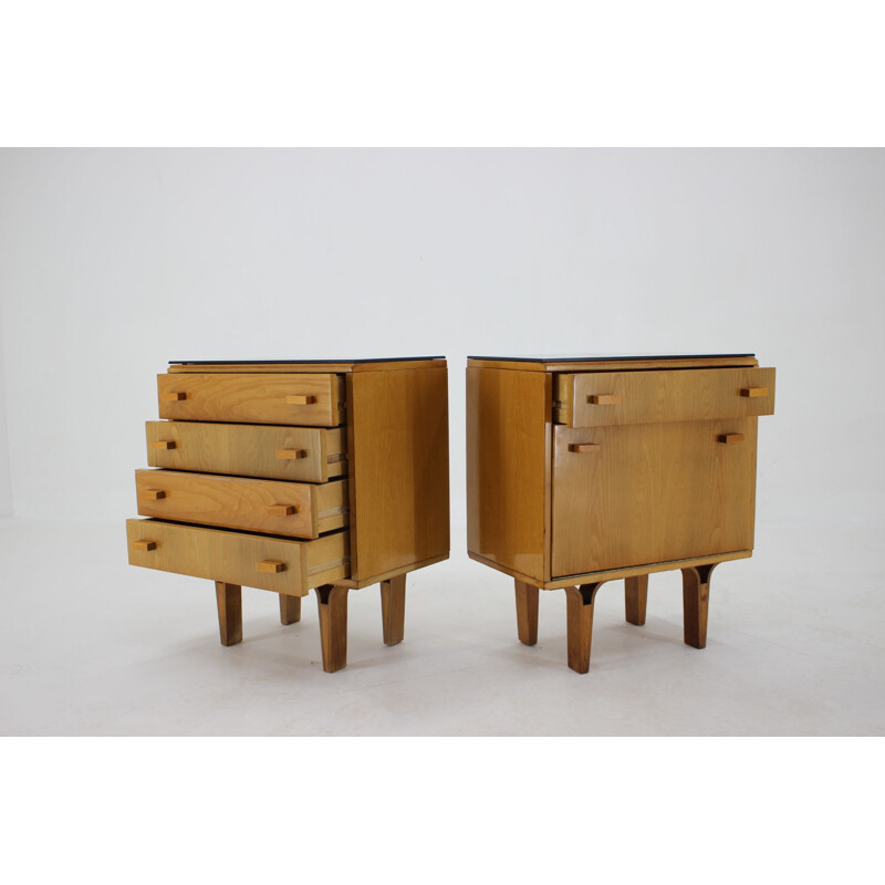 Paire de commodes vintage de Frantisek Mezulanik, Tchécoslovaquie 1960