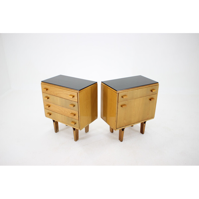 Pair of vintage dressers by Frantisek Mezulanik, Czechoslovakia 1960