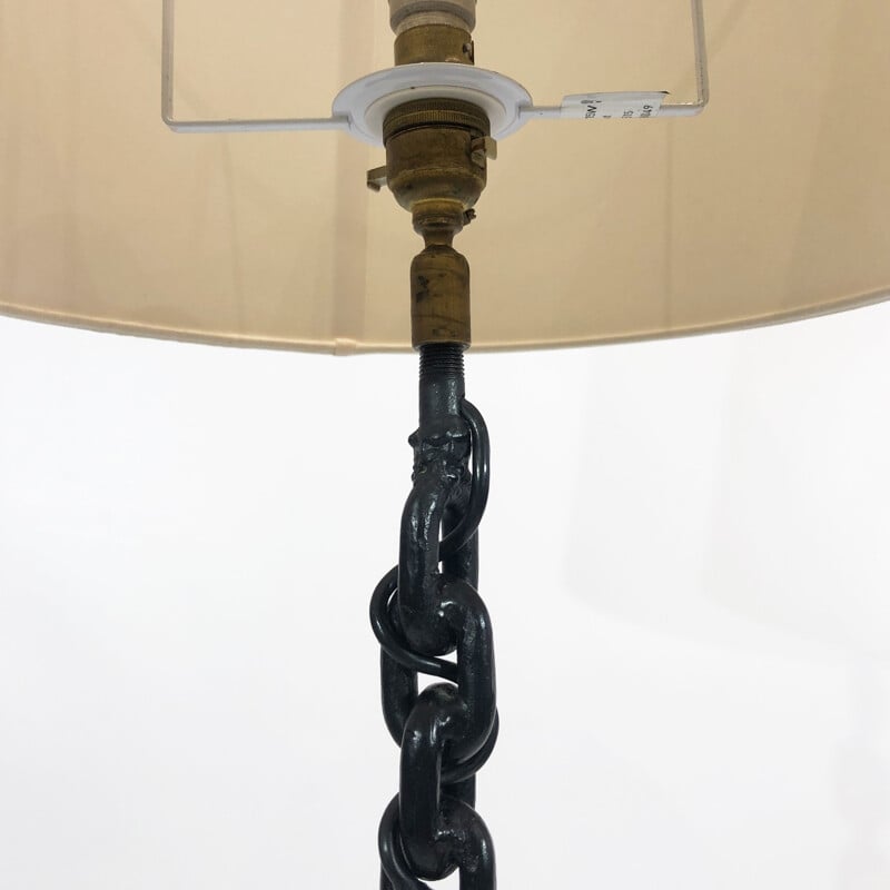 Vintage chain link floor lamp sculpture by Franz West, France 1970