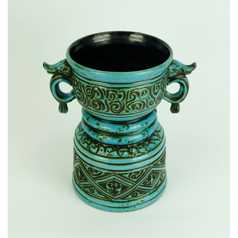 Vase à deux anses vintage modèle 5065 21 de Jasba Keramik, 1960