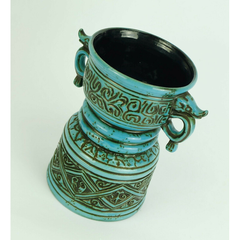 Vase à deux anses vintage modèle 5065 21 de Jasba Keramik, 1960