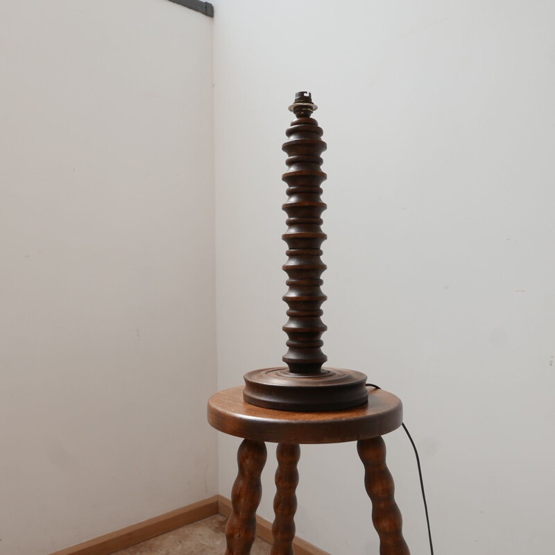 Lampe de table vintage en bois Art Déco par Charles Dudouyt, 1940