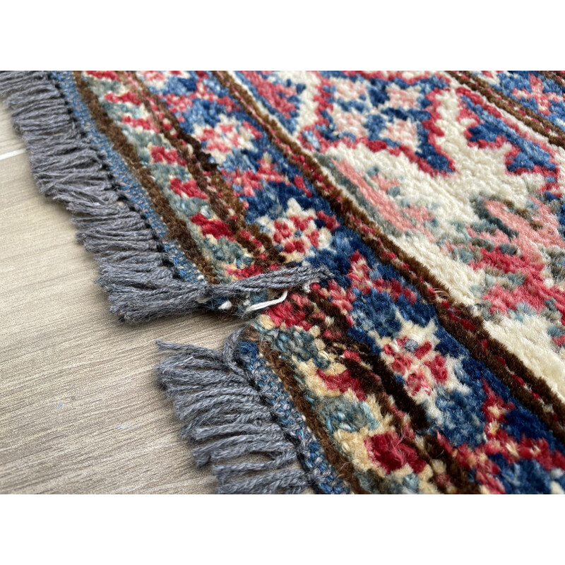 Vintage wool and silk rug, 1950s