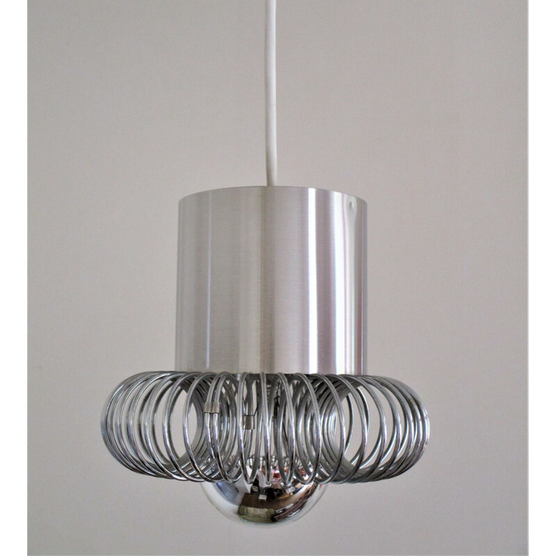 Vintage metal suspension lamp by Andrea Lazzari for Morosini, 1970 