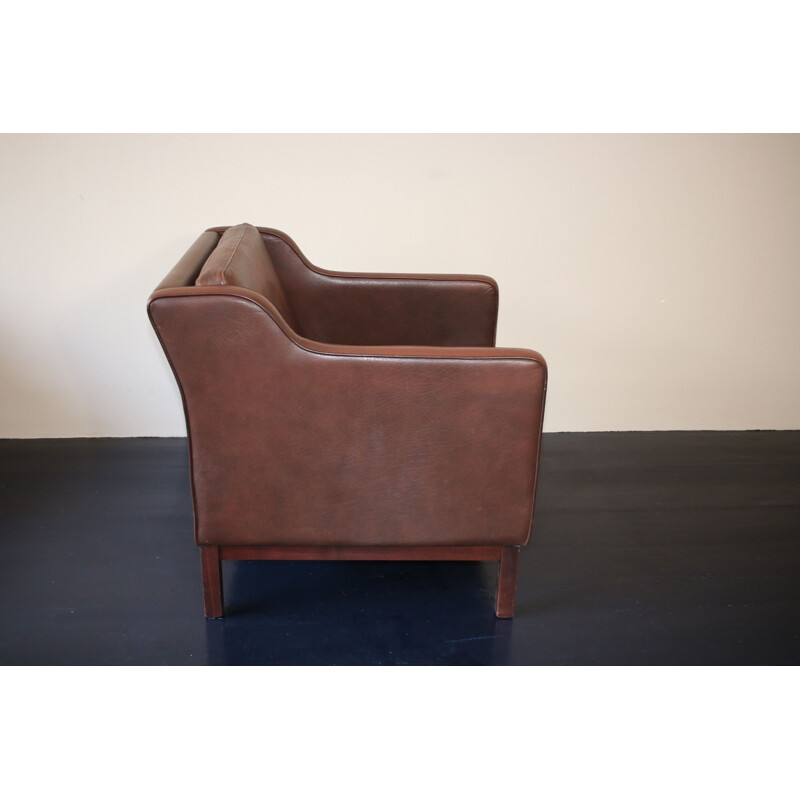 Vintage danish armchair in leather, 1970s