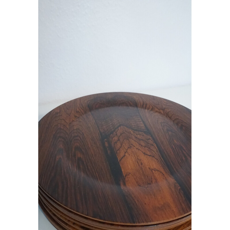 Set of 11 vintage danish rosewood dining plates, 1960s