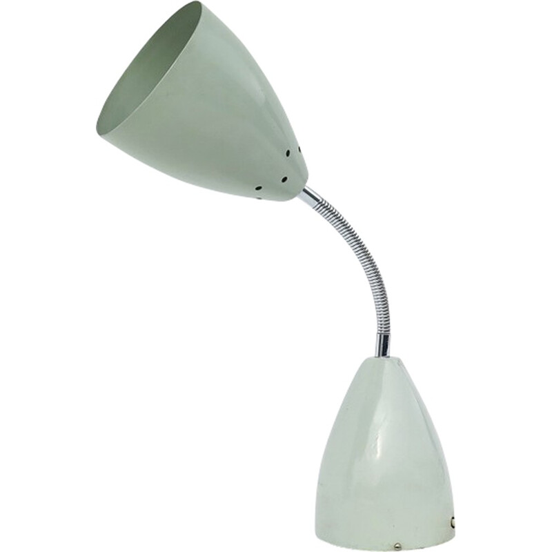 Lampe de table vintage en métal blanc par Max Bill, 1960