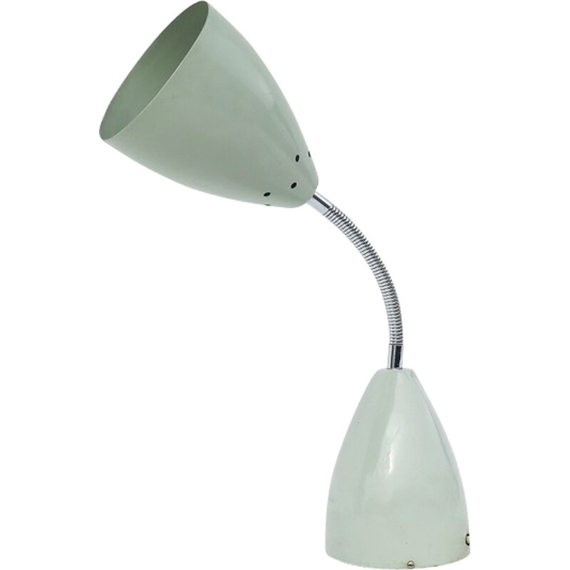 Vintage-Tischlampe aus weißem Metall von Max Bill, 1960