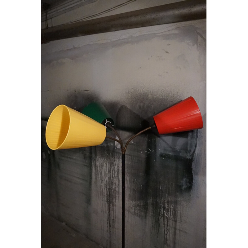 Mid century 3 armed traffic cone floor lamp by Svend Aage Holm Sørensen, 1960s