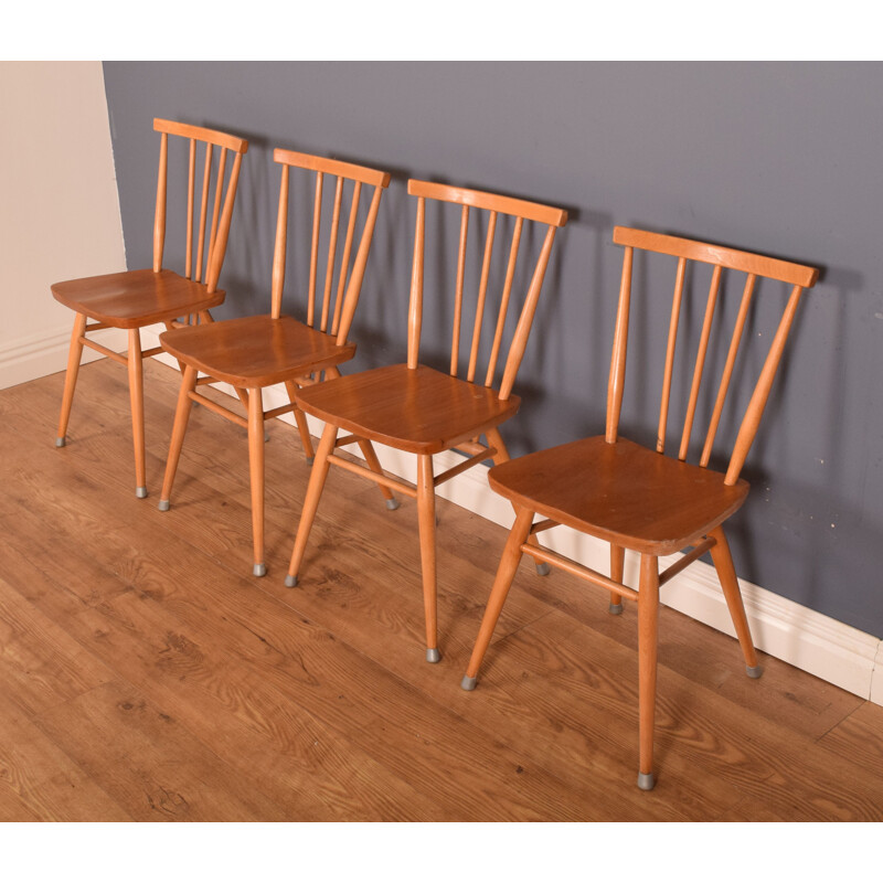 Set of vintage Ercol 393 breakfast table and 4 391 dining chairs by Lucian Ercolani, 1960s