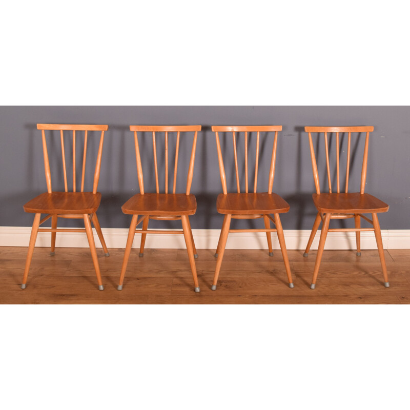 Set of vintage Ercol 393 breakfast table and 4 391 dining chairs by Lucian Ercolani, 1960s