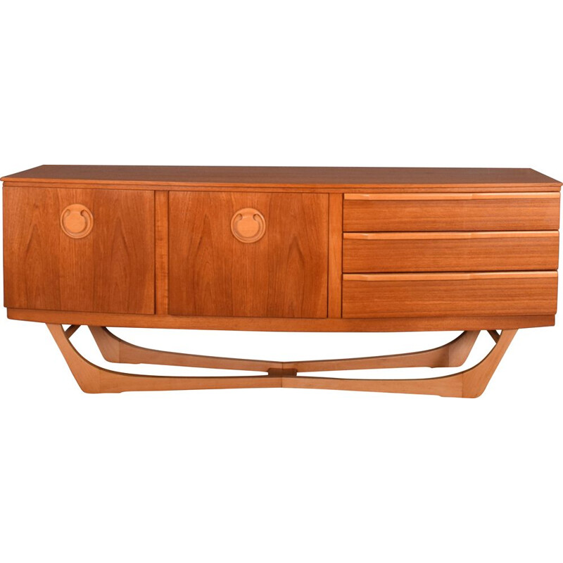 Mid century Teak sideboard X Leg for Beautility, 1960s