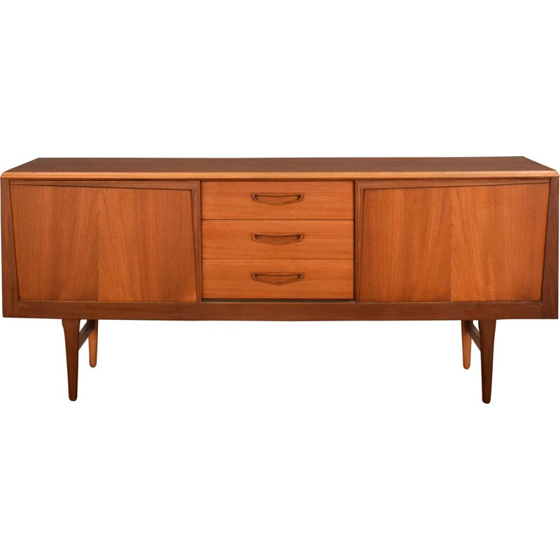 Vintage long teak sideboard by Elliots of Newbury for Royal Heritage Furniture, 1960s