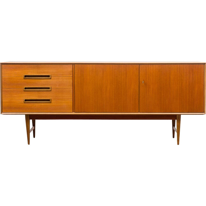 Vintage teak scandinavian sideboard with 4 drawers and 2 doors, 1960s