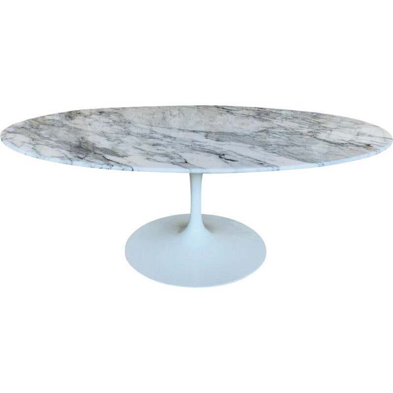 Table basse ovale vintage Eero Saarinen, Tulipe par Knoll International circa 1970