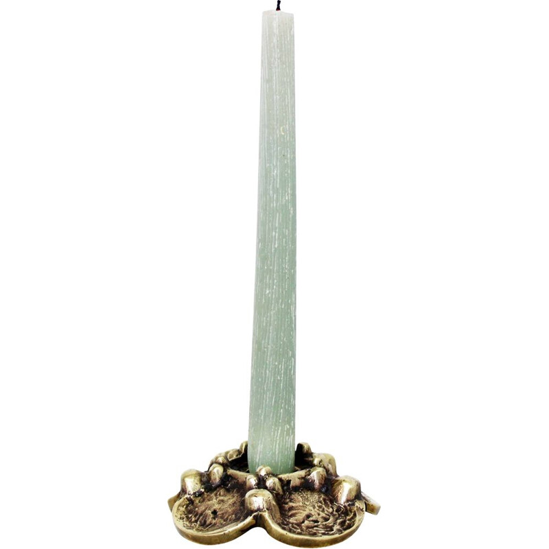 Vintage Brutalist candlestick in bronze, 1960