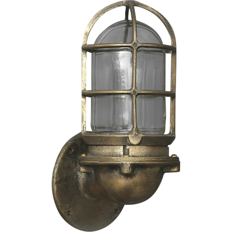 Circa mid-century "cargo" hanging lamp in bronze - 1950s