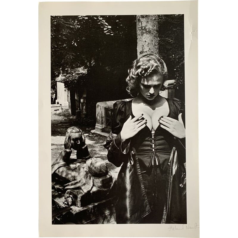 Photography by Helmut Newton - "Père Lachaise - Tomb of Talma, Paris, 1977"