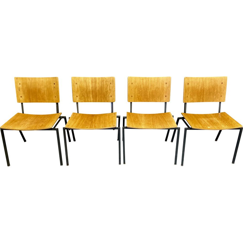 4 vintage industrial chairs, 1960s