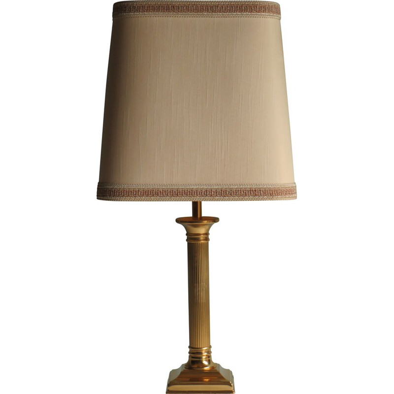 Vintage brass table lamp with E 27 fitting by Deknudt, Belgium 1970