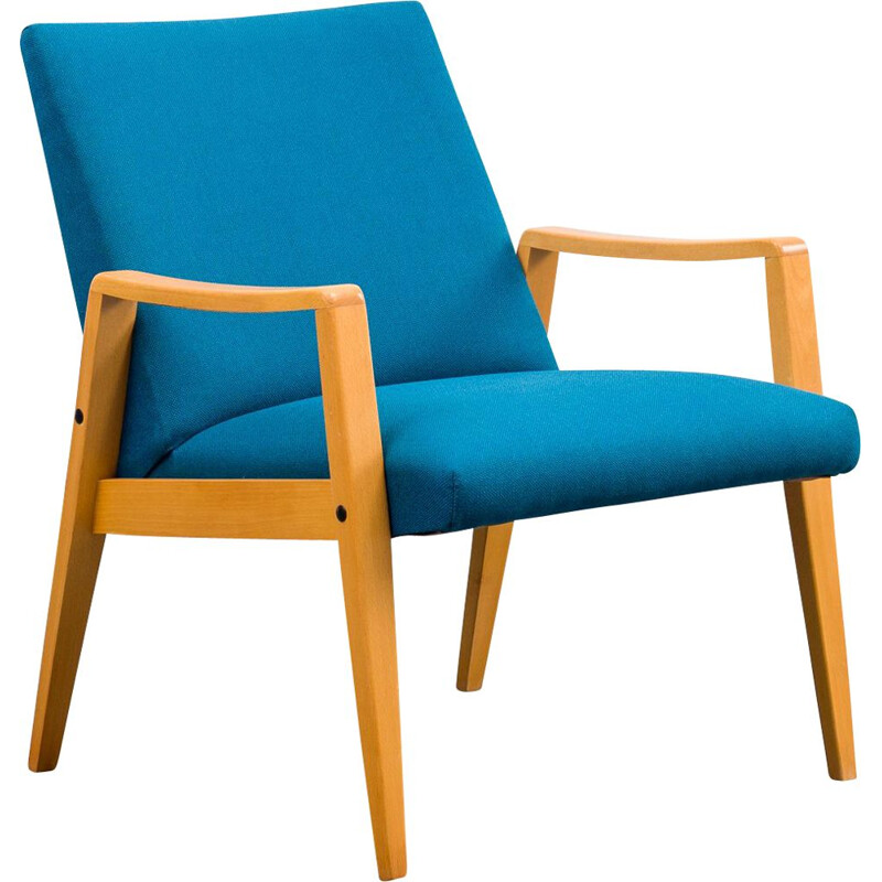 Vintage massief beukenhouten fauteuil, 1960