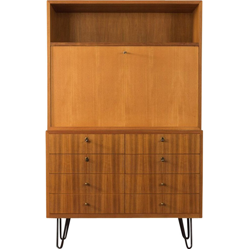 Vintage desk in walnut veneer with a hinged work surface for WK Möbel, 1950s