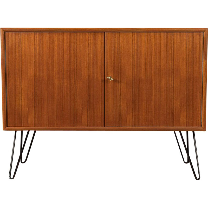 Vintage teak veneer chest of drawers with 2 doors for WK Möbel, 1960