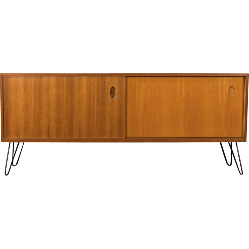 Vintage walnut veneer sideboard with 2 sliding doors by Georg Satink for WK Möbel, 1950