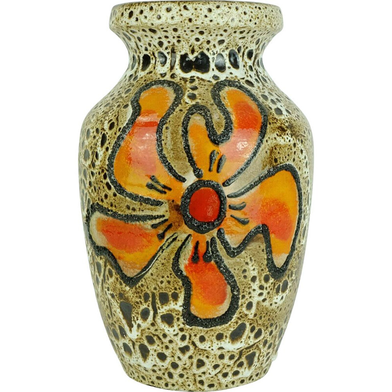 Mid century fat lava vase model 7312-30 by Carstens Toennishof, Germany 1960s