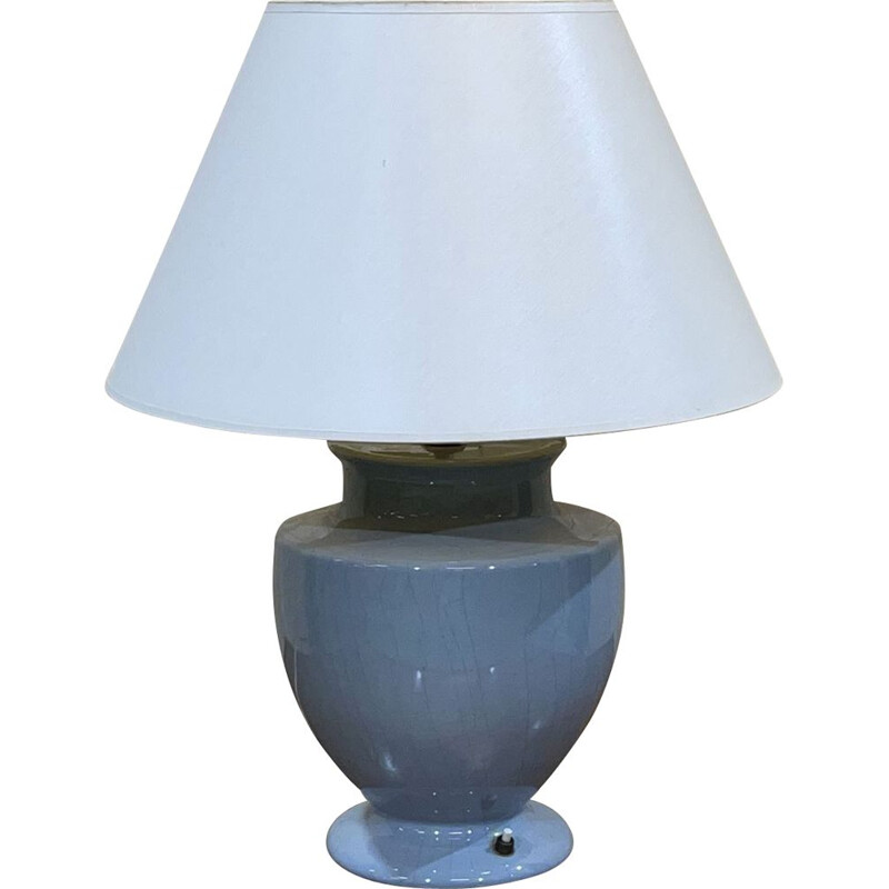 Vintage lamp in grey-blue crackle 1950