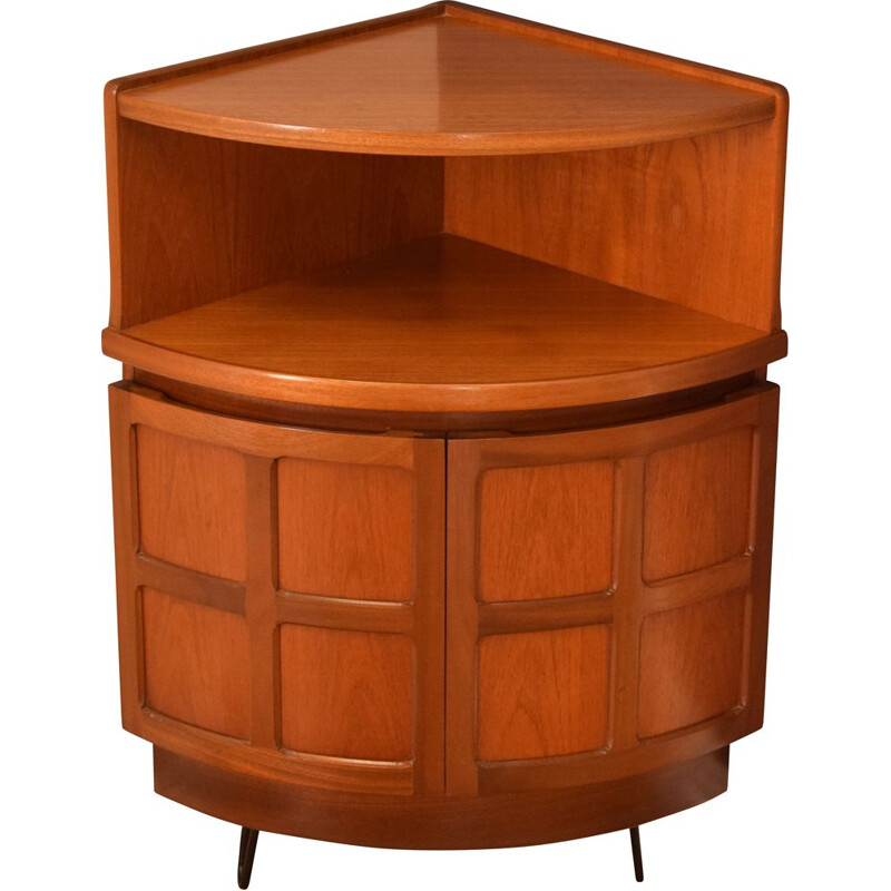 Mid century teak squares corner unit on nairpin legs by Nathan 1960s