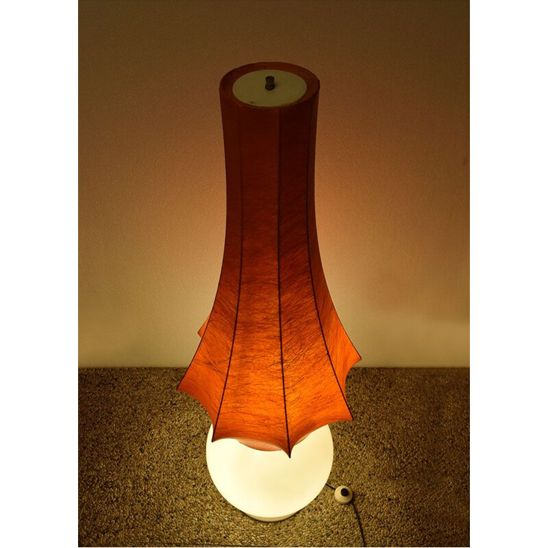 Lampada vintage in vetro e bozzolo di esperia, 1960