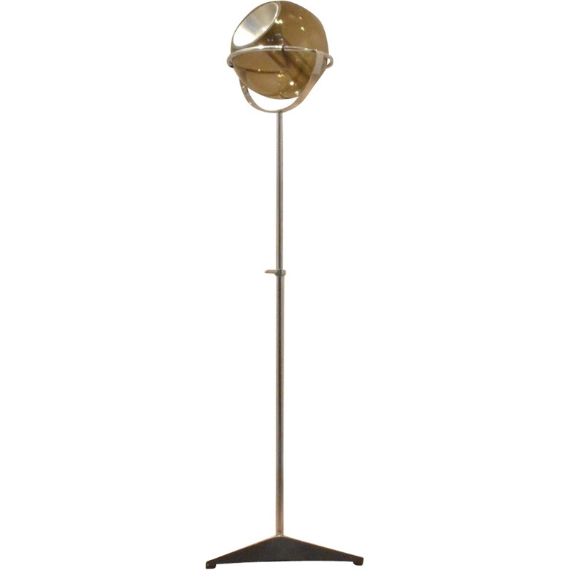 Dutch Raak "Globe" floor lamp in chromed metal, Frank LIGTELIJN - 1960s