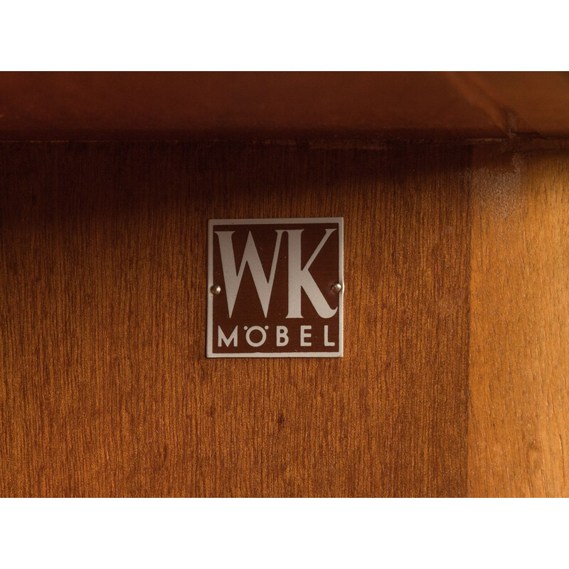 Mid century sideboard in walnut veneer with 2 sliding doors for WK Möbel, 1950s