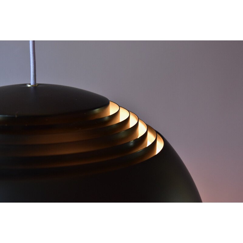 Mid century early black AJ Royal pendant lamp Arne Jacobsen by Louis Poulsen, Denmark 1960s