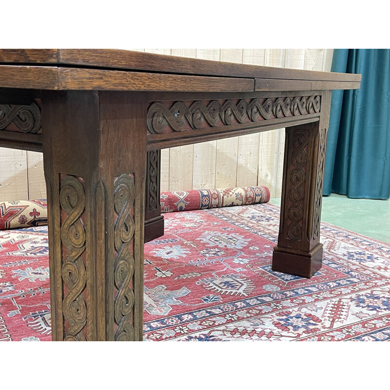 Dining table with extensions by Joseph Savina, 1950s