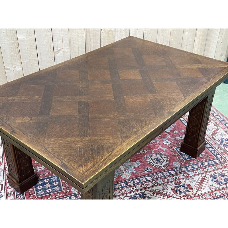 Dining table with extensions by Joseph Savina, 1950s