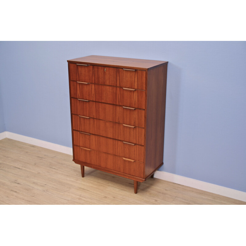 Mid century danish chest of drawers in teak, 1960s