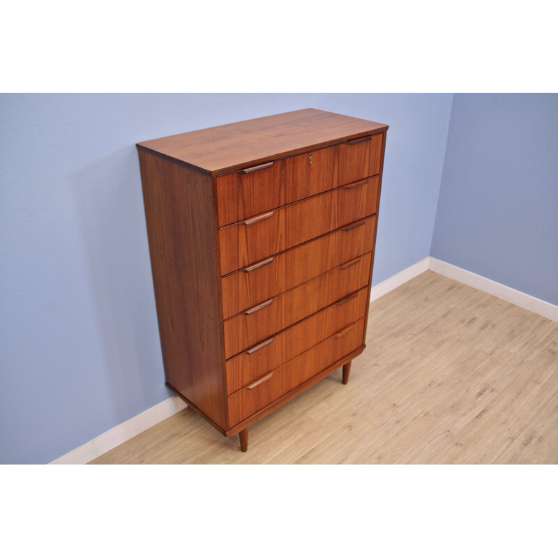 Mid century danish chest of drawers in teak, 1960s