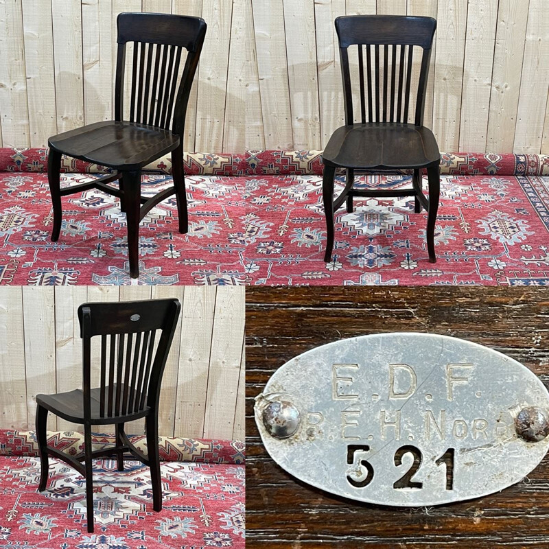 Vintage oak desk chair from the EDF office, 1930s