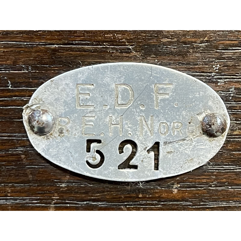 Chaise de bureau vintage en chêne provenant des bureau EDF, 1930