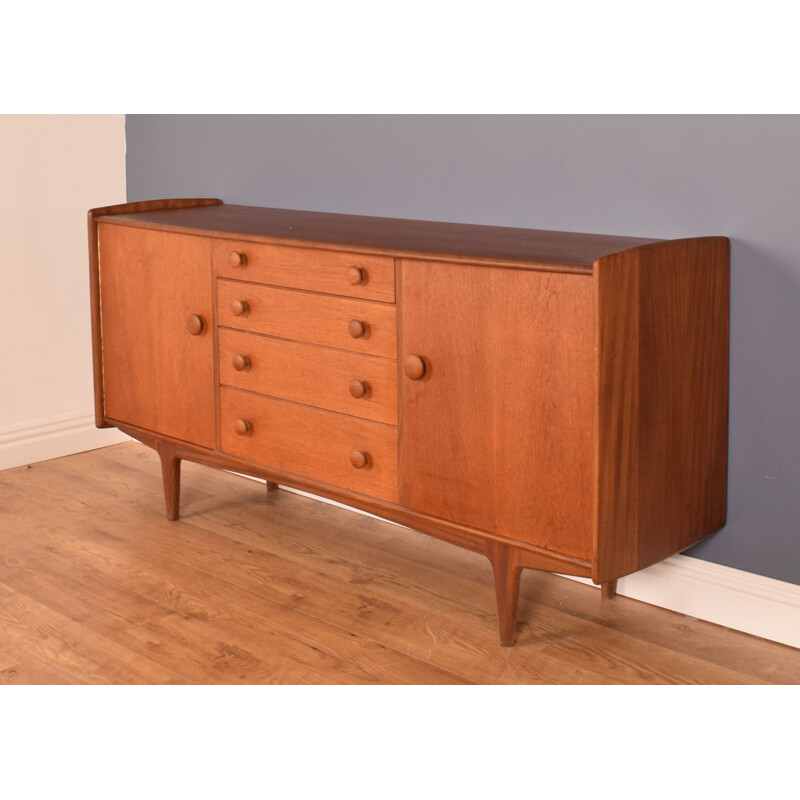 Vintage lang dressoir in afromosia en teak voor A.Younger, 1960