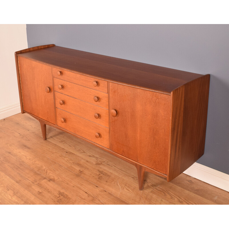 Mid century long vintage afromosia and teak sideboard for A.Younger, 1960s