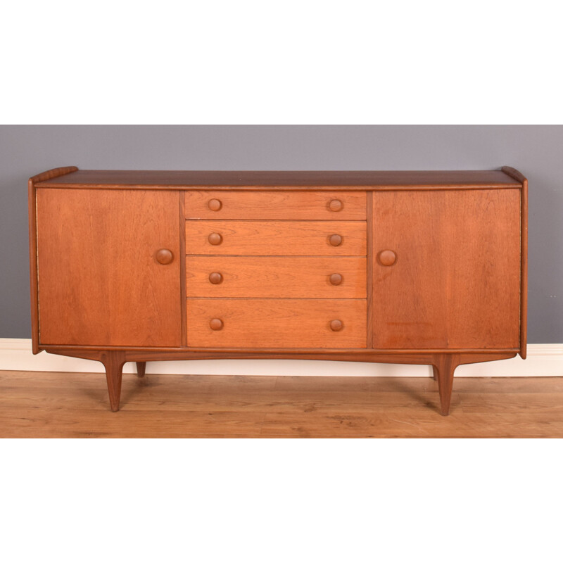 Credenza lunga vintage in afromosia e teak per A.Younger, 1960