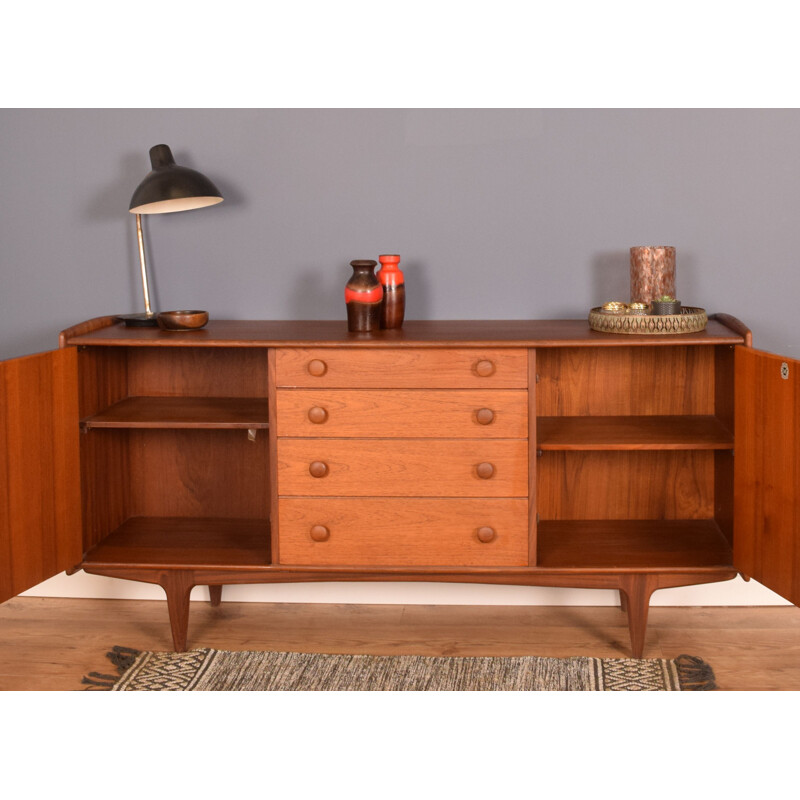 Mid century long vintage afromosia and teak sideboard for A.Younger, 1960s