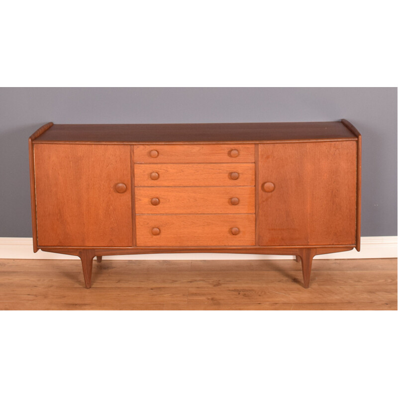 Credenza lunga vintage in afromosia e teak per A.Younger, 1960