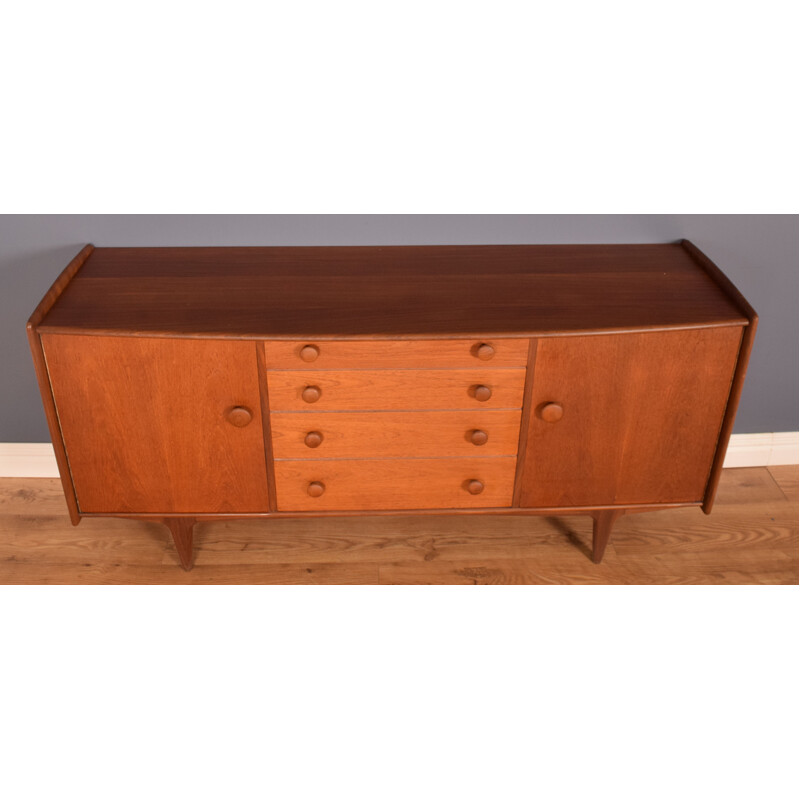 Credenza lunga vintage in afromosia e teak per A.Younger, 1960