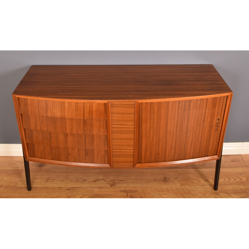 Mid century danish Walnut and teak sideboard with tambour doors, 1960s