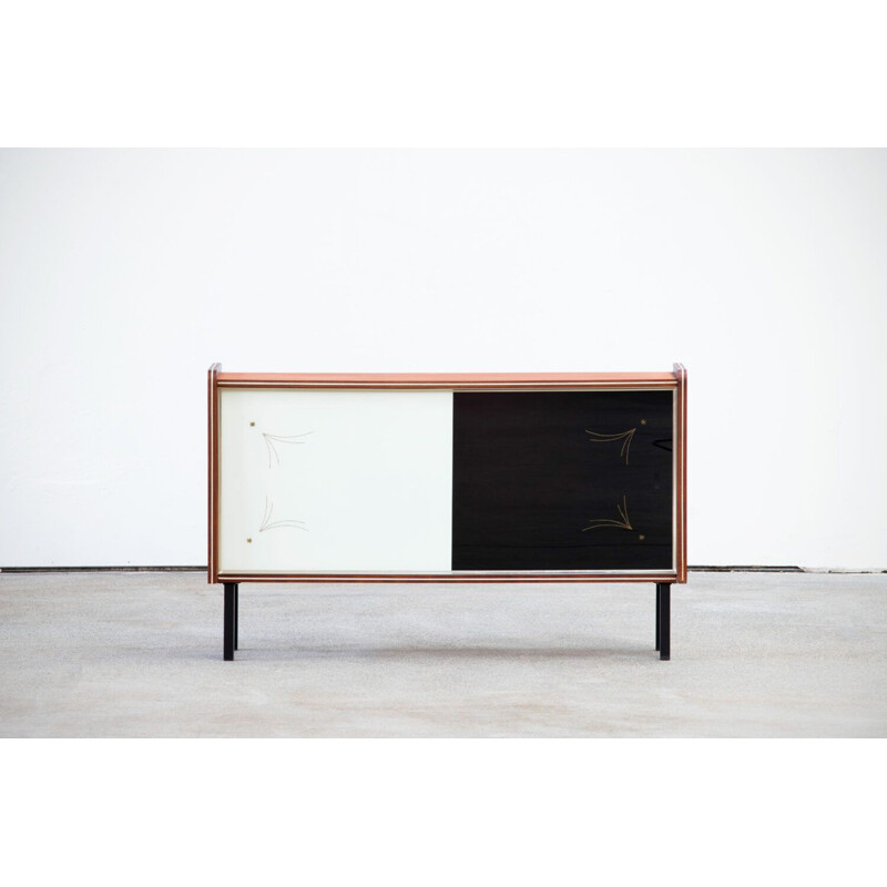 Enfilade scandinave vintage en teck et verre, 1960