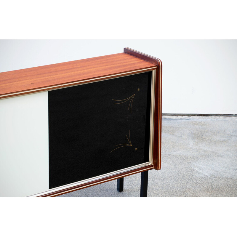 Scandinavian teak and glass sideboard, 1960s